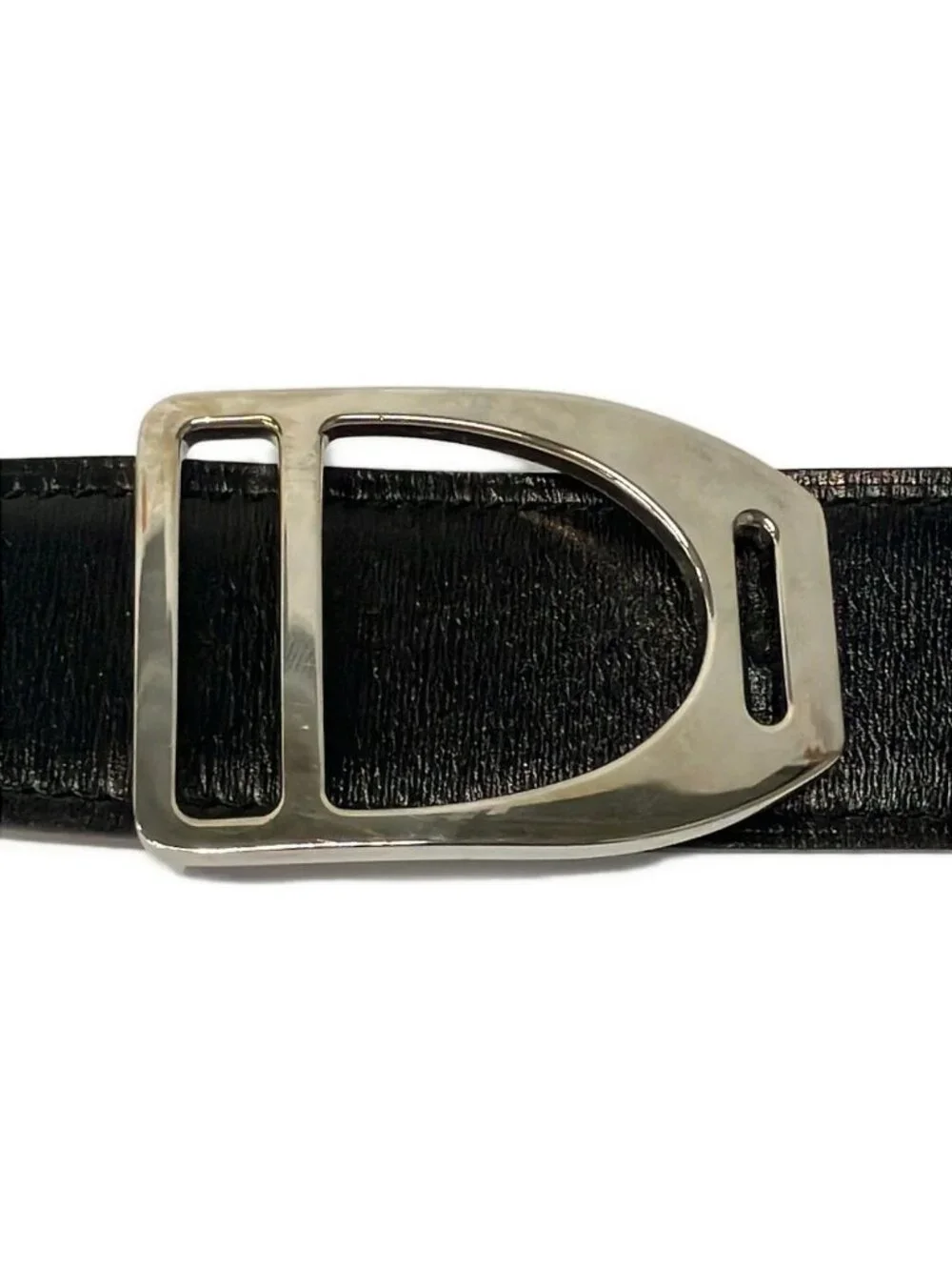 Hermes Belt 80 Etrier Dark Brown Black Silver Leather